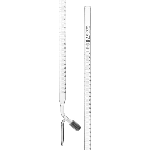 Burettes - PTFE Rotaflow stopcock, capacity 100ml, Sub. Div. 0.20ml Tolerance ± 0.20ml, class 'B', White Graduation