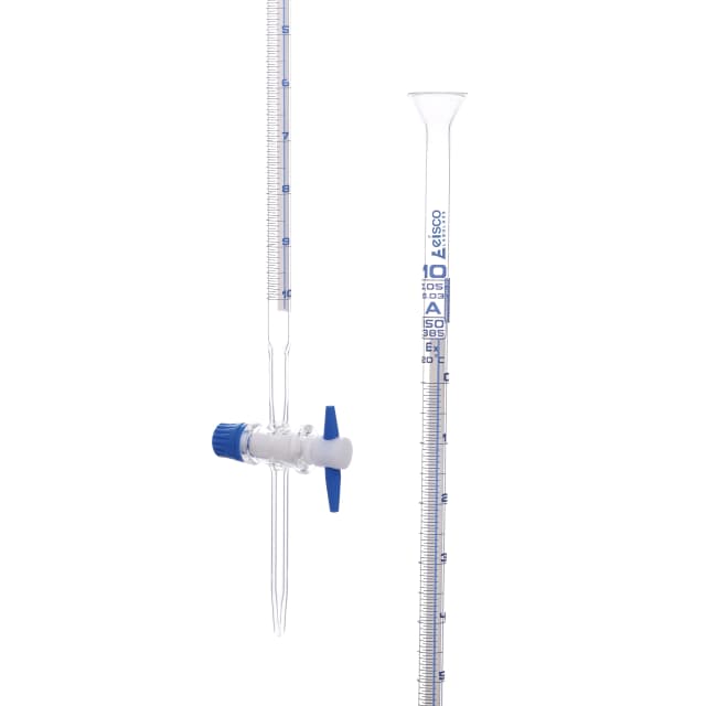 Burettes Schellbach-PTFE key stopcock, capacity 10ml, Sub. Div. 0.05ml Tolerance ± 0.03ml, class 'A'