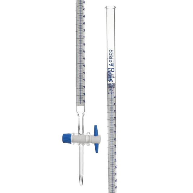 Burettes Schellbach-PTFE key stopcock, capacity 50ml, Sub. Div. 0.10ml Tolerance ± 0.05ml, class 'A'
