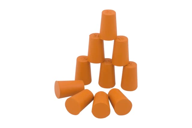 Stopper Rubber, Solid, bottom 9mm, top 11.5mm, length 20mm, pk of 10