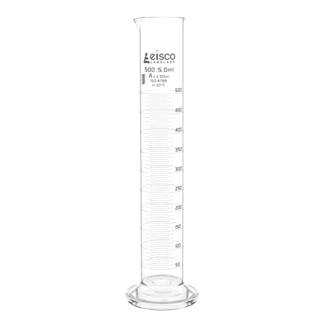 Cylinder Measuring Graduated, cap. 2000ml., class 'A', round base with spout, borosilicate glass, White Graduation