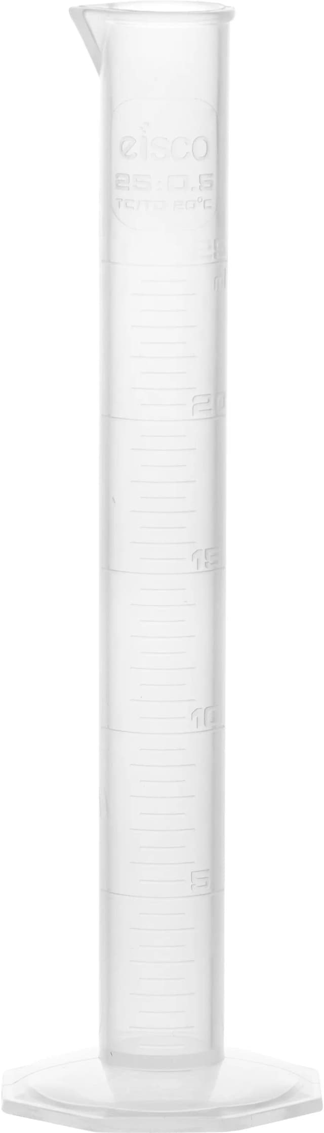 Cylinder Measuring Graduated-Octagonal base, cap. 25ml, Class B,Polypropylene