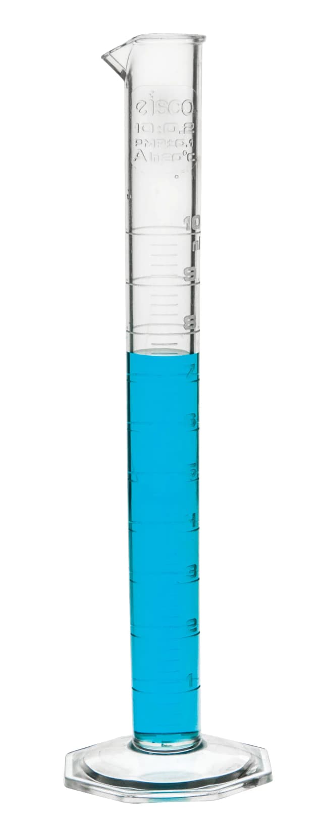 Cylinder Measuring Graduated-TPX, Class A with Octagonal base,cap. 10ml