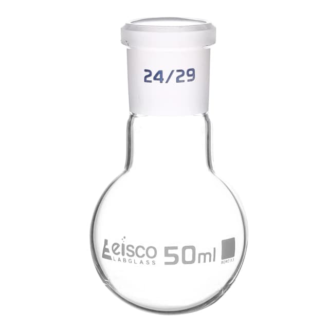 Flask Boiling with joint 50ml, socket size 24/29, round bottom, interchangeable joint, single neck, borosilicate glass