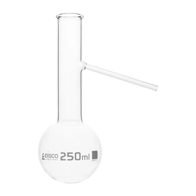 Flask Distilling with side arm 250ml., round bottom with side arm, borosilicate glass