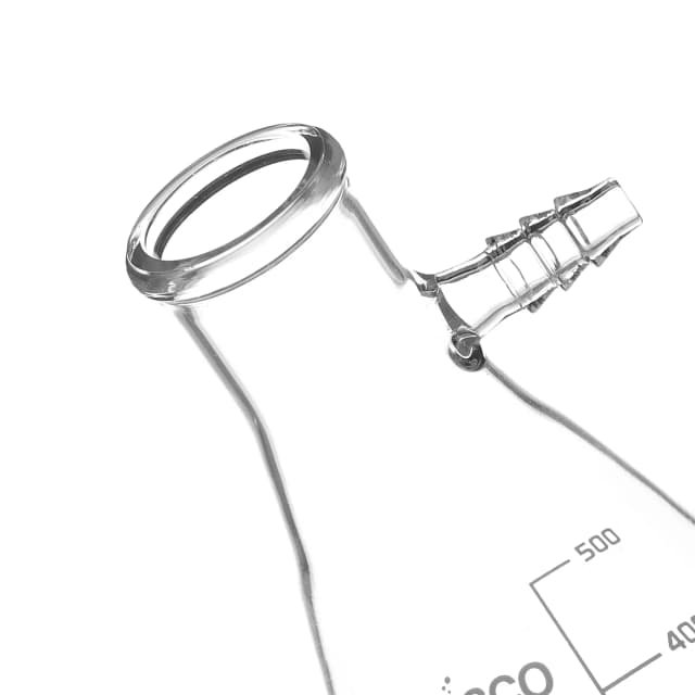 Flask Filtering 500ml., Conical, with integral side arm, Glass Connector