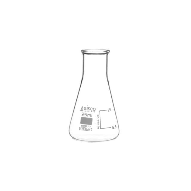 Flask Conical 25ml, narrow neck, borosilicate glass