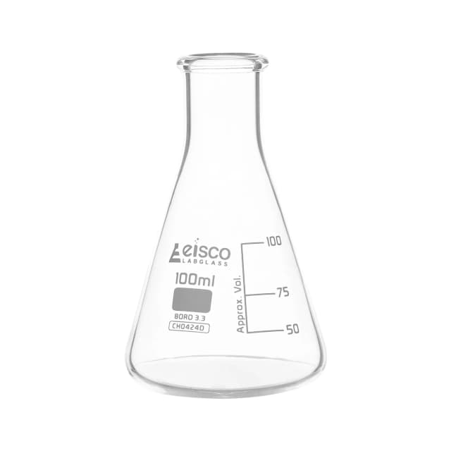 Flask Conical 100ml, narrow neck, borosilicate glass