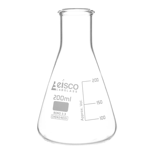 Flask Conical 200ml, narrow neck, borosilicate glass