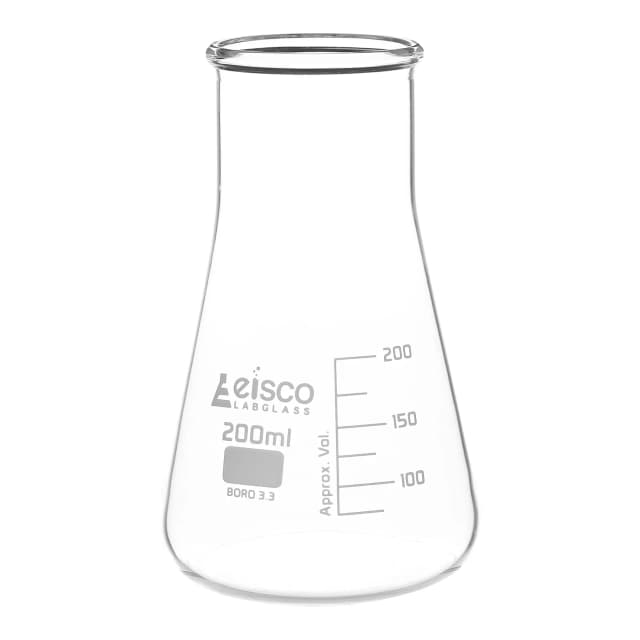Flask Conical 200ml, wide neck, borosilicate glass