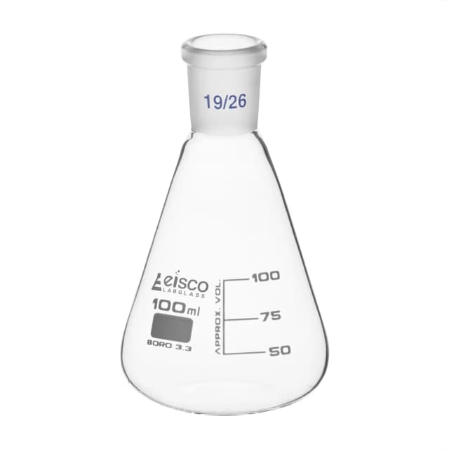 Flask Conical 100ml, Socket size 19/26, narrow neck, with interchangeable joint, borosilicate glass
