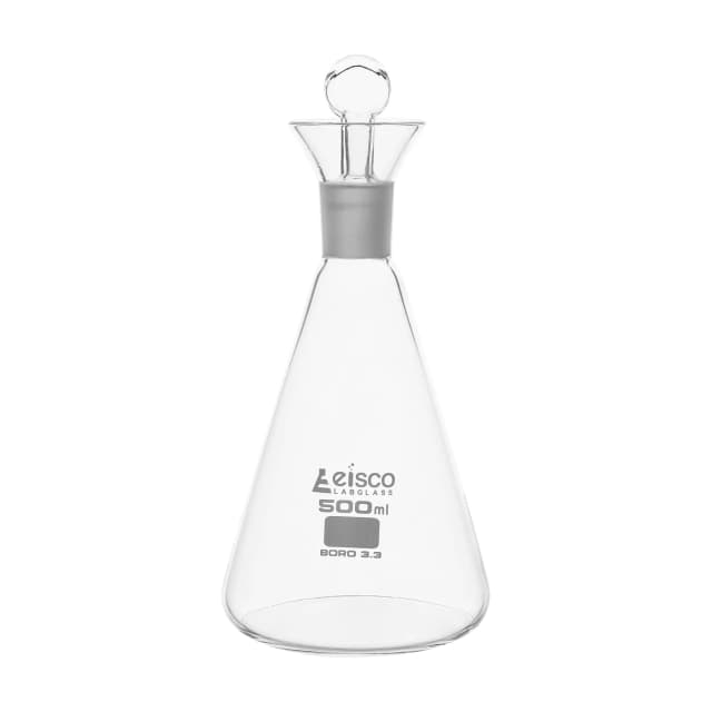 Flask Iodine, cap. 500ml, with interchangeable stopper, Socket size 24/29, borosilicate glass