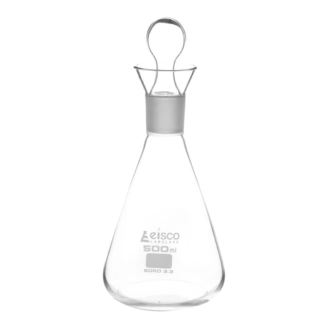 Flask Iodine, cap. 500ml, with interchangeable stopper, Socket size 29/32, borosilicate glass