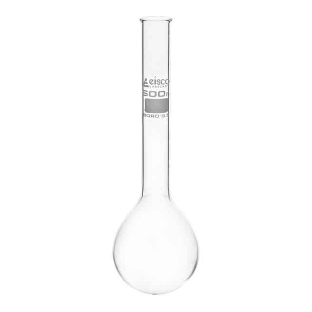 Flask Kjedahl, cap. 500ml., long neck, round bottom, borosilicate glass