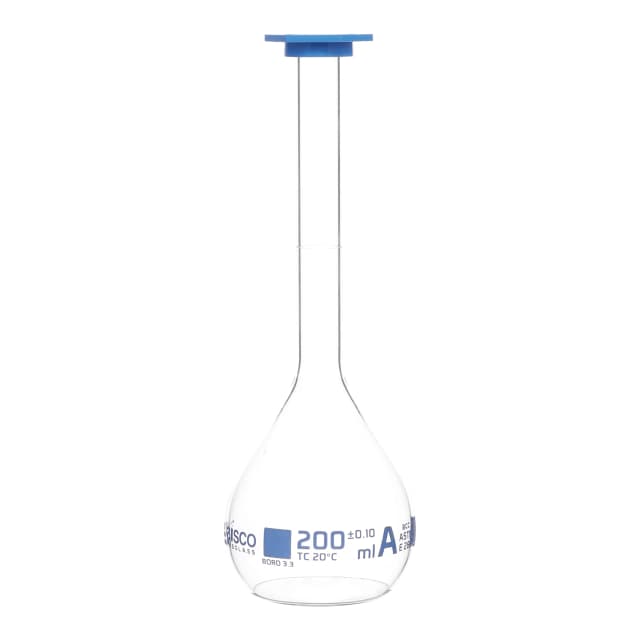 Flasks Volumetric Snap Cap Class A 200 ml, Blue Printing