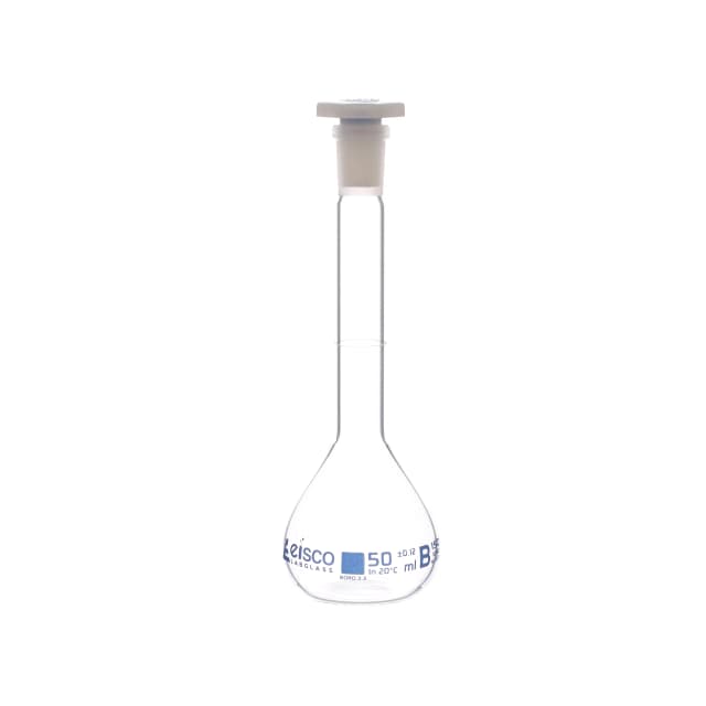 Flask Volumetric class 'B', cap. 200ml, socket size 14/23, borosilicate glass, Blue Printing