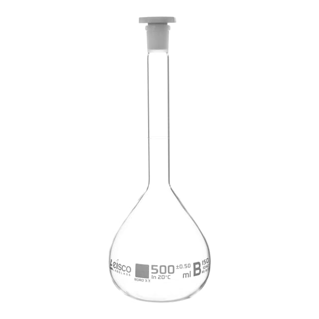 Flask Volumetric class 'B', cap. 250ml, socket size 14/23, borosilicate glass, White Printing