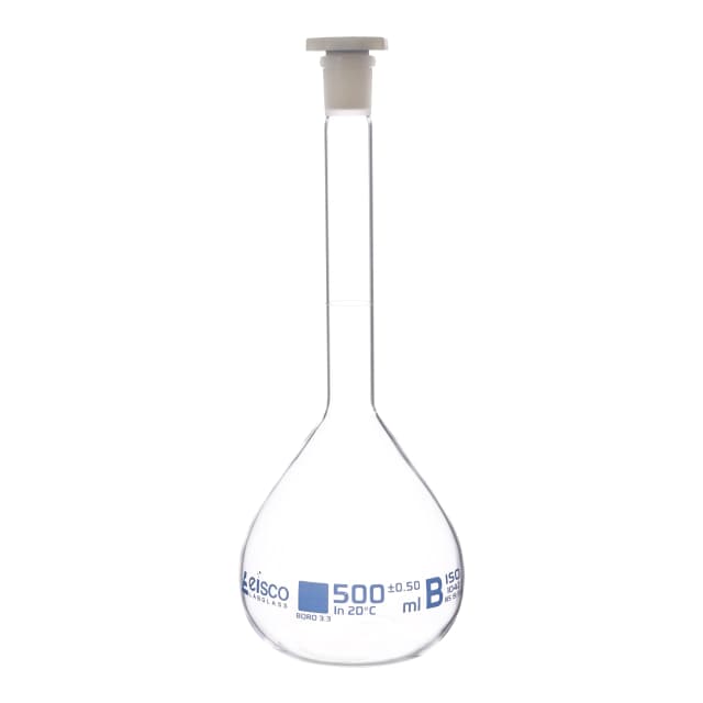 Flask Volumetric class 'B', cap. 250ml, socket size 14/23, borosilicate glass, Blue Printing