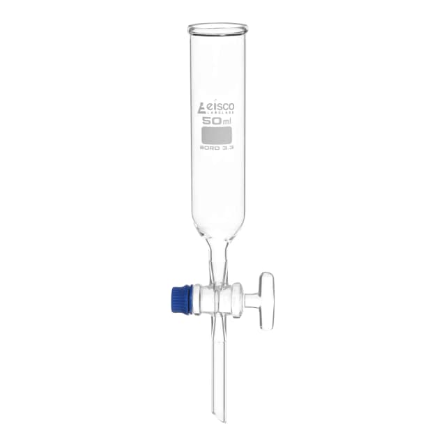 Funnel Dropping - Open, cap. 50ml, borosilicate glass, Cylindrical, open top with Glass stopcock