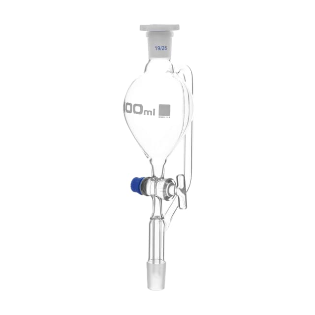 Funnel Separating -Pear Shaped, Pressure Equalising Glass Stopcock 250 ml Scoket/Cone Size 19/26