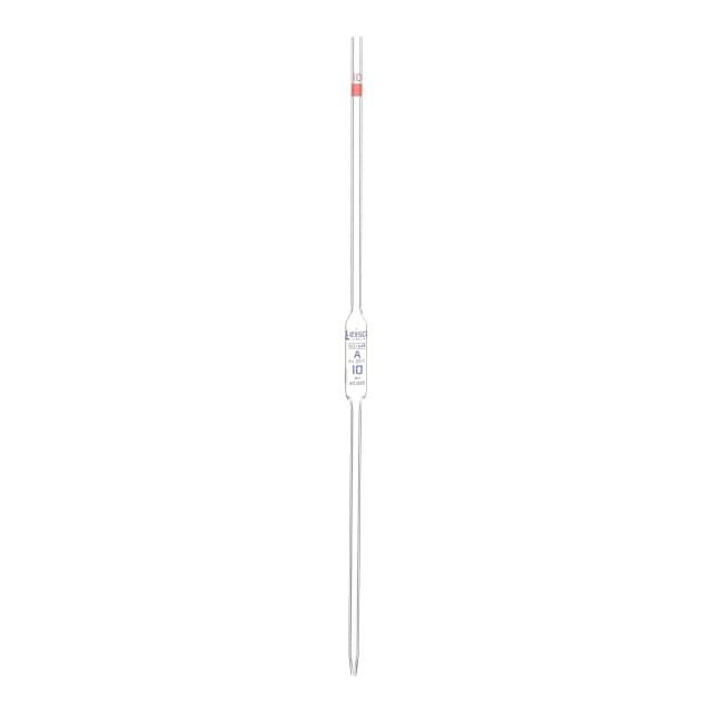 Pipeta volumétrica, 10 ml, clase A, marcas azules, código rojo