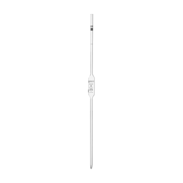 Pipette class 'A' 25ml, Borosilicate glass, White Printing bulb form, Blue