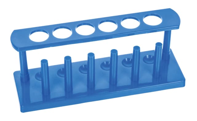 Test Tube Stand, Polypropylene, 25mm dia. holes for 6 tubes