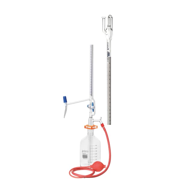 Automatic Zero Burettes - Glass with Intermediate PTFE Key Stopcock 100ml