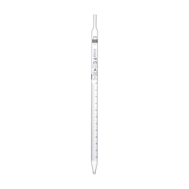 Pipette Serological class 'A' with individual work certificate, 25.0ml, Yellow, Blue Printing