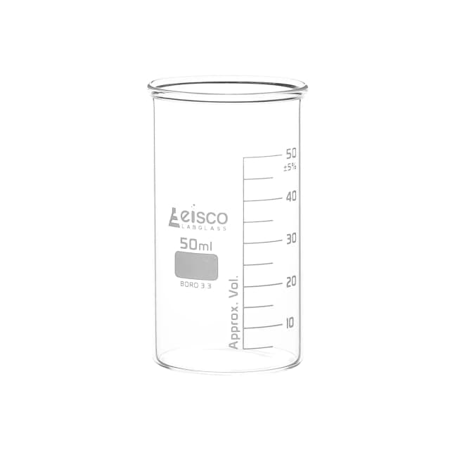 Beaker Tall form without spout made of borosilicate glass, graduated,50ml