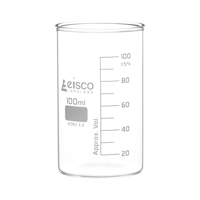 Beaker Tall form without spout made of borosilicate glass, graduated,100ml