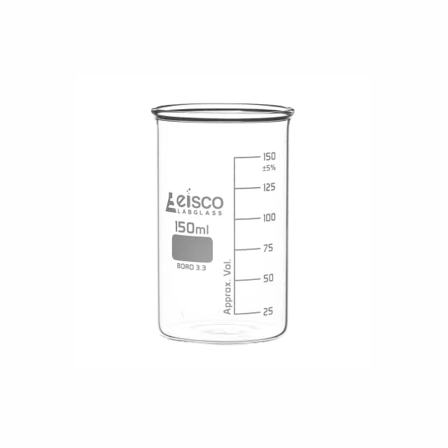 Beaker Tall form without spout made of borosilicate glass, graduated,150ml