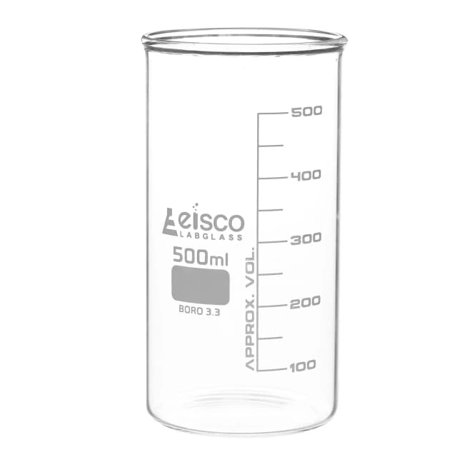 Beaker Tall form without spout made of borosilicate glass, graduated, 500ml