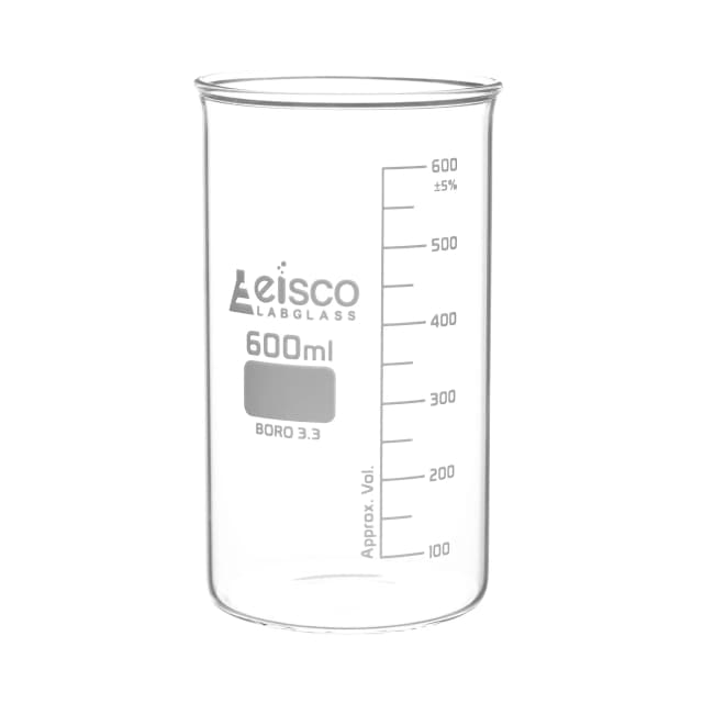Beaker Tall form without spout made of borosilicate glass, graduated, 600ml