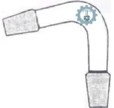 ADAPTADOR PARA DESTILACION CURVO A 75° CON 2 JUNTAS MACHO