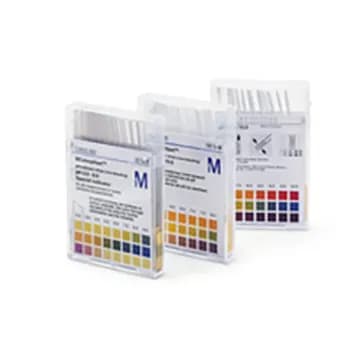 Tiras indicadoras del pH pH 0 - 14 Indicador universal no destiñen pH 0 - 1 - 2 - 3 - 4 - 5 - 6 - 7 - 8 - 9 - 10 - 11 - 12 - 13 - 14 MQuant®MERCK