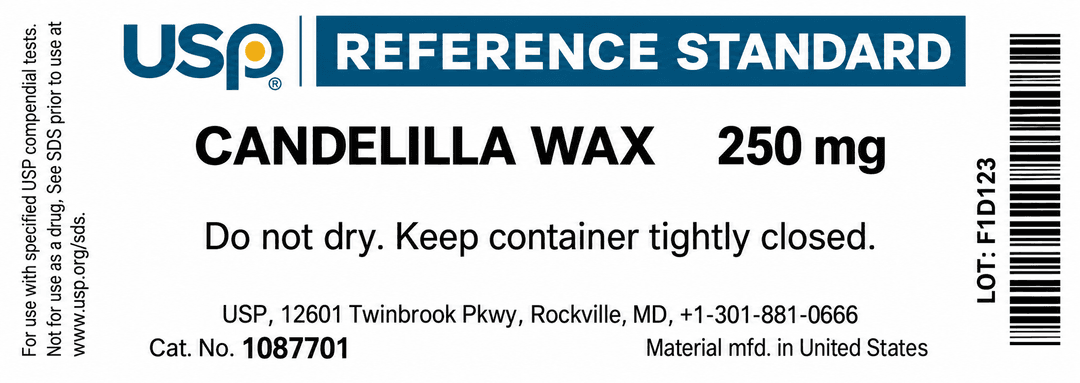USP Candelilla wax United States Pharmacopeia (USP) Reference Standard Vial de 250 mg