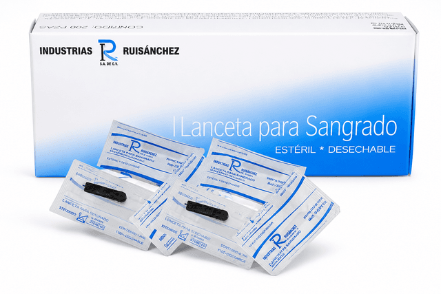 Lanceta de Acero Inoxidable con punta de 3 mm de longitud 250 pzas. INDUSTRIAS RUISÁNCHEZ