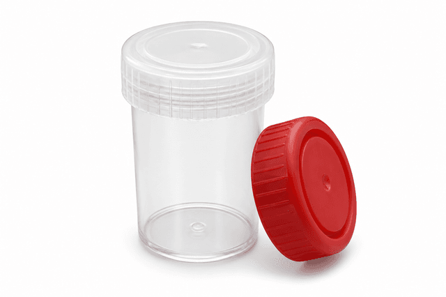 Frasco estéril de 50 ml Poliestireno Cristal (PS) con Tapa Roscada Roja 10 pzas. INDUSTRIAS RUISÁNCHEZ